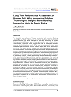 Long-term performance assessment of houses built with innovative building technologies : insights from housing innovation hubs in South Africa