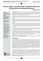 Literacy support in practice : grade 3 teachers’ experiences with government reading interventions