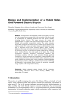 Design and implementation of a hybrid solar- grid powered electric bicycle