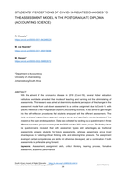 Students' perceptions of COVID-19 related changes to the assessment model in the postgraduate diploma (accounting science)