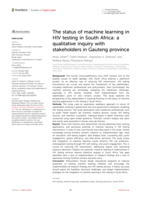 The status of machine learning in HIV testing in South Africa : a qualitative inquiry with stakeholders in Gauteng province