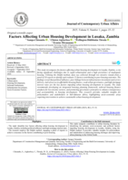 Factors affecting urban housing development in Lusaka, Zambia
