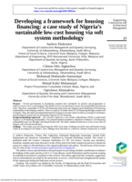 Developing a framework for housing financing: a case study of Nigeria's sustainable low-cost housing via soft system methodology