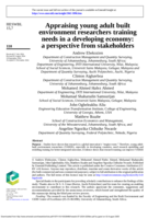 Appraising young adult built environment researchers training needs in a developing economy: a perspective from stakeholders