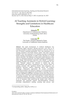AI teaching assistants in hybrid learning : Strengths and limitations in healthcare education