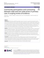 Community participation and contracting between state and non-state actors in primary care : A scoping review of evidence