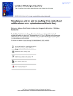 Simultaneous acid Co and Cu leaching from oxidised and sulfide mixture ores: optimisation and kinetic study
