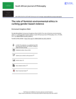 The role of feminist environmental ethics in curbing gender-based violence