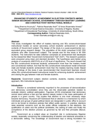 Enhancing students' achievement in election contents among senior secondary school government through mastery learning and constructivist instructional models