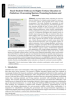 Rural students' pathways to higher tertiary education in Zimbabwe : Overcoming barriers, promoting inclusion and success
