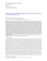 Analysing women entrepreneurial empowerment challenges in South Africa : A systematic literature review