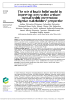The role of health belief model in improving construction artisans' mental health intervention: Nigerian stakeholders' perspective