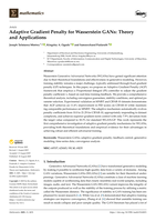 Adaptive gradient penalty for Wasserstein GANs : Theory and applications