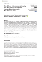 The effects of institutional quality and biocapacity on inclusive human development in sub-Saharan Africa