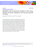 Mediation role of economic freedom in the nexus between financial integration and inclusive growth in Africa