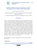 Exploring indigenous teaching approaches for geometry instruction in three secondary schools within Zambia