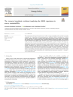 The resource hypothesis revisited : Analysing the OECD experience in energy sustainability