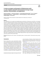 A review on progress and prospects of diatomaceous earth as a bio-template material for electrochemical energy storage: synthesis, characterization, and applications
