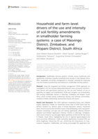 Household and farm-level drivers of the use and intensity of soil fertility amendments in smallholder farming systems : a case of Masvingo district, Zimbabwe, and Mopani district, South Africa