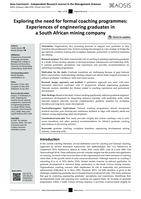 Exploring the need for formal coaching programmes : Experiences of engineering graduates in a South African mining company