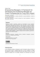Empowering managers : a framework for developing and sustaining manager-as-coach competencies for long-term impact