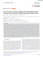 The proteome of African spitting and non‐spitting cobra venoms and cytotoxicity against pancreatic cancer cells
