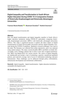 Digital inequality and transformation in South African higher education during COVID-19 : A comparative analysis of historically disadvantaged and historically advantaged universities