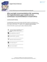 Why oversight recommendations fail: examining the implementation gap in public service commission recommendations in South Africa