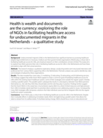 Health is wealth and documents are the currency: exploring the role of NGOs in facilitating healthcare access for undocumented migrants in the Netherlands - a qualitative study