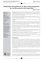 Stakeholder perceptions of an after-school programme at a no-fee school on the Cape flats