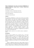  Investigating the root causes of erroneous simplification of algebraic expressions among grade 9 learners : Internal and external factors
