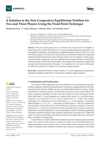 A solution to the non-cooperative equilibrium problem for two and three players using the fixed-point technique