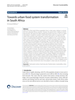 Towards urban food system transformation in South Africa