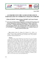 An inquiry into the causes of decline in participation in community policing forums