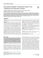 Associations between preschooler screen time trajectories and executive function