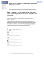 Grade 2 learners' performance on an interview-based numeracy test : Assessments in English and Tshivenda