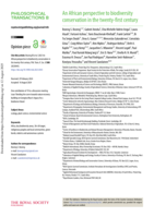 An African perspective to biodiversity conservation in the twenty-first century
