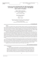A qualitative exploration of the knowledge, attitudes, and practices of early childhood education in Nigeria