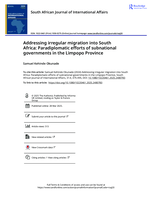 Addressing irregular migration into South Africa : Paradiplomatic efforts of subnational governments in the Limpopo province