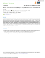 Review of the water resource hydrological analysis decision support systems in South Africa