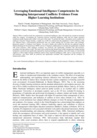 Leveraging emotional intelligence competencies in managing interpersonal conflicts : Evidence from higher learning institutions