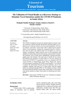 The  utilisation of virtual reality as a recovery strategy to stimulate travel intentions amidst the COVID-19 pandemic in South Africa