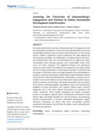 Assessing the university of Johannesburg’s engagement and position in global sustainable development goal practices
