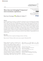 More than just belonging? Uniqueness' role in inclusion experiences