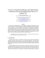 A review of potential challenges and opportunities of business process reengineering in the era of industry 4.0