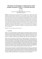 The impact of automation on employment in small medium enterprises (SMEs) : a systematic literature review
