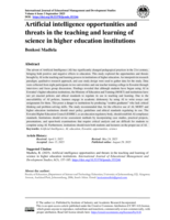 Artificial intelligence opportunities and threats in the teaching and learning of science in higher education institutions