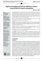 Digital orientation and service delivery in Africa : A post-COVID-19 epoch perspective