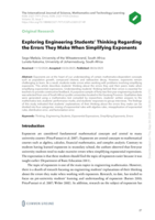 Exploring engineering students’ thinking regarding the errors they make when simplifying exponents