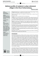 Wellness profile of residents in urban retirement villages in the city of Johannesburg